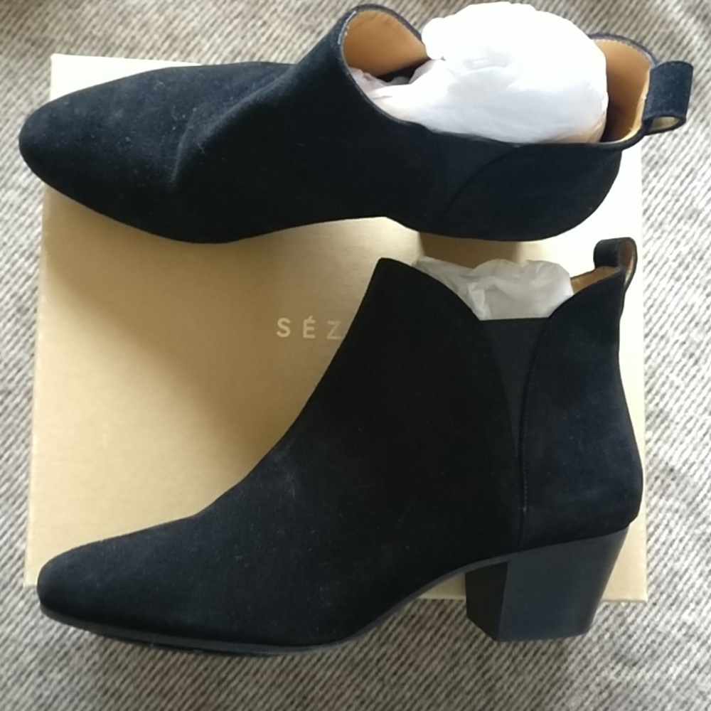 Sezane Black Suede Andy Boots - size 9 (40)